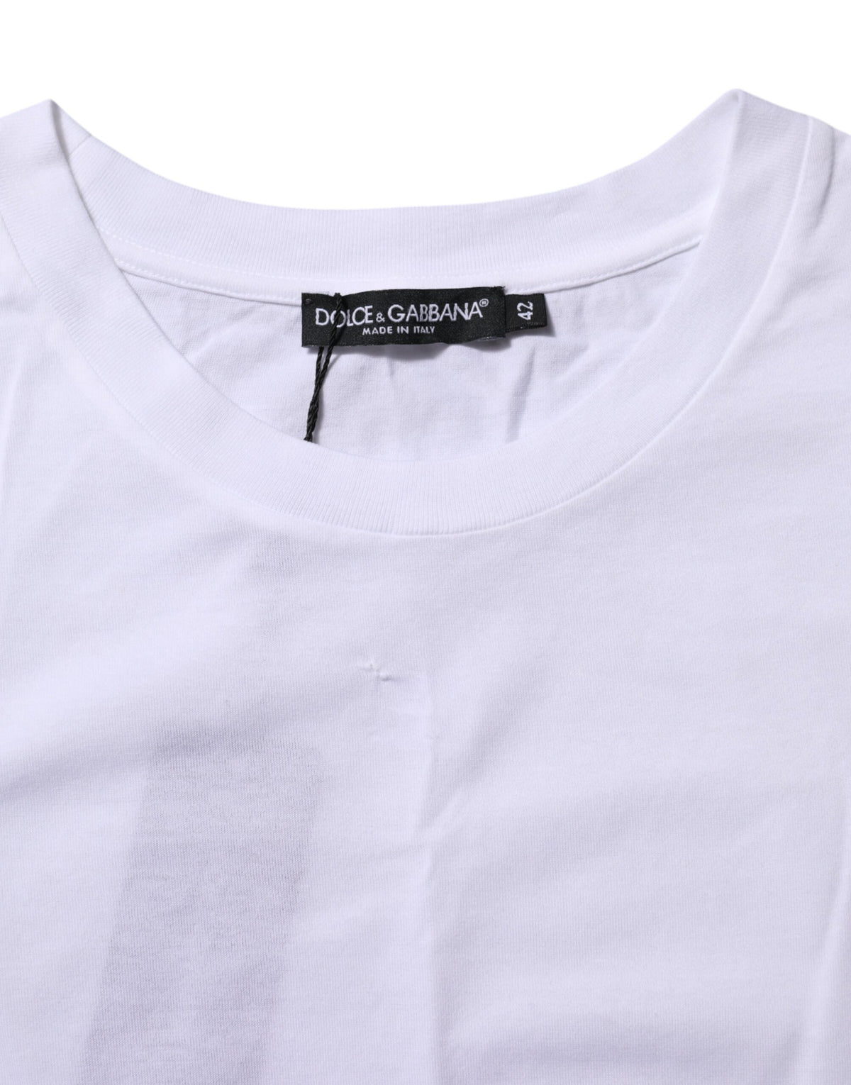 White Cotton Round Neck Short Sleeves T-shirt