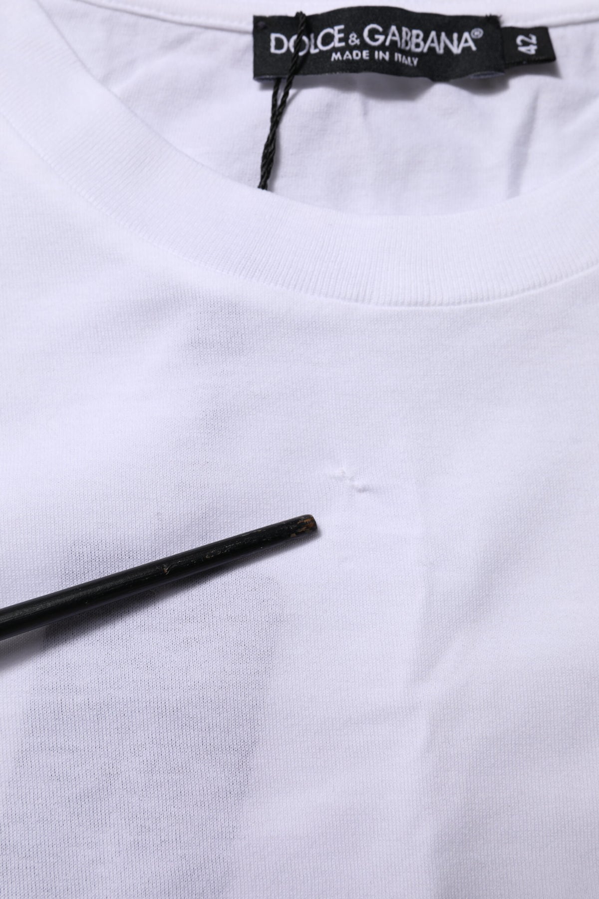 White Cotton Round Neck Short Sleeves T-shirt