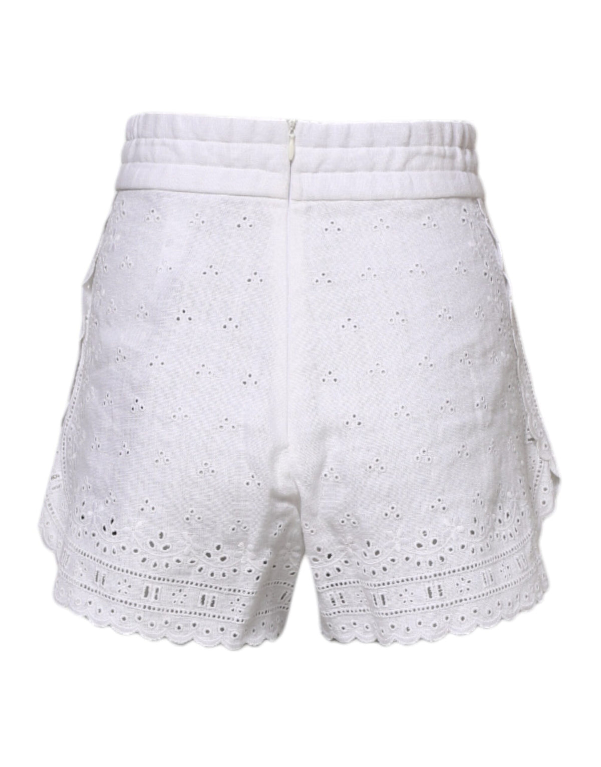 White Linen High Waisted Hot Pants Shorts