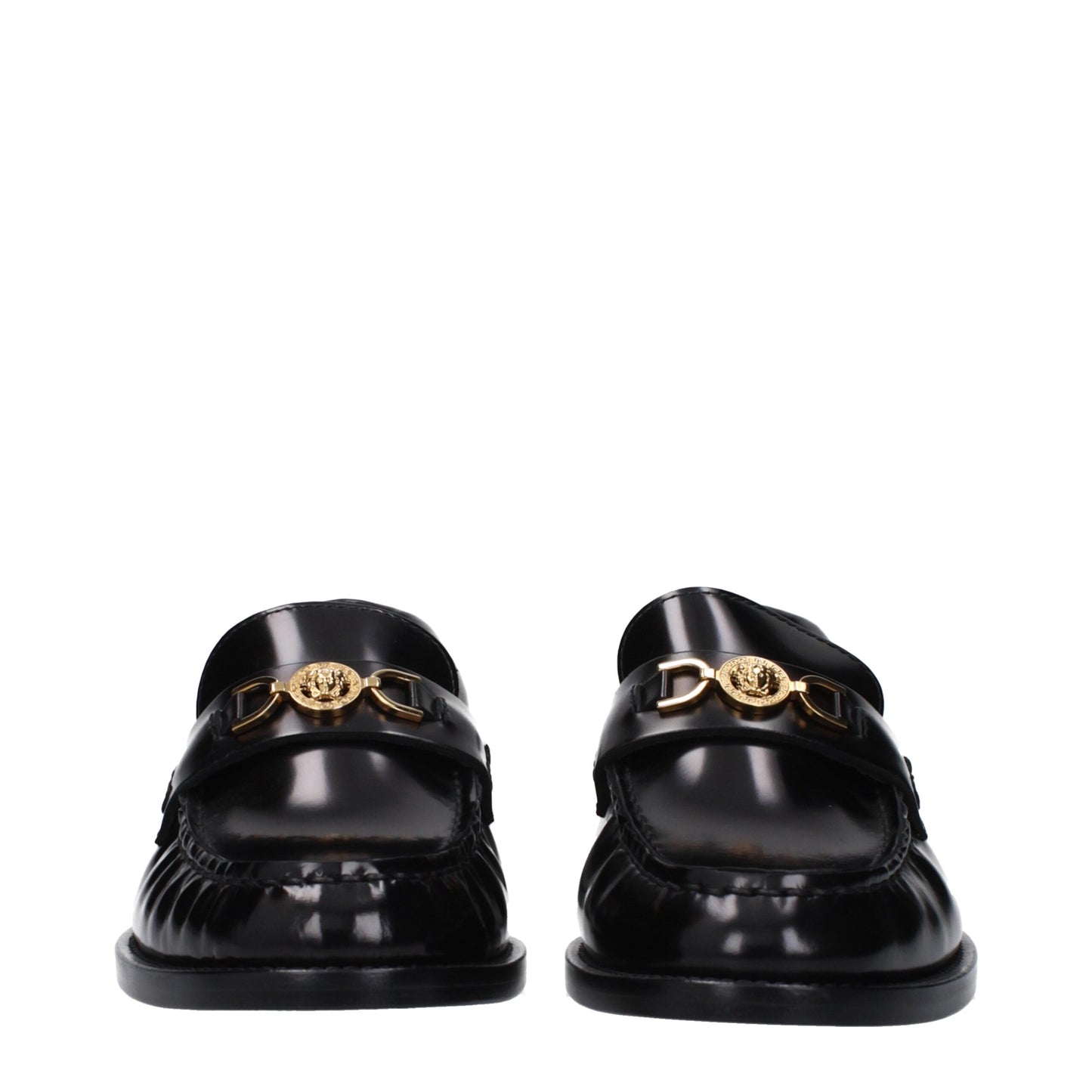 Black Leather Slip-On Loafers