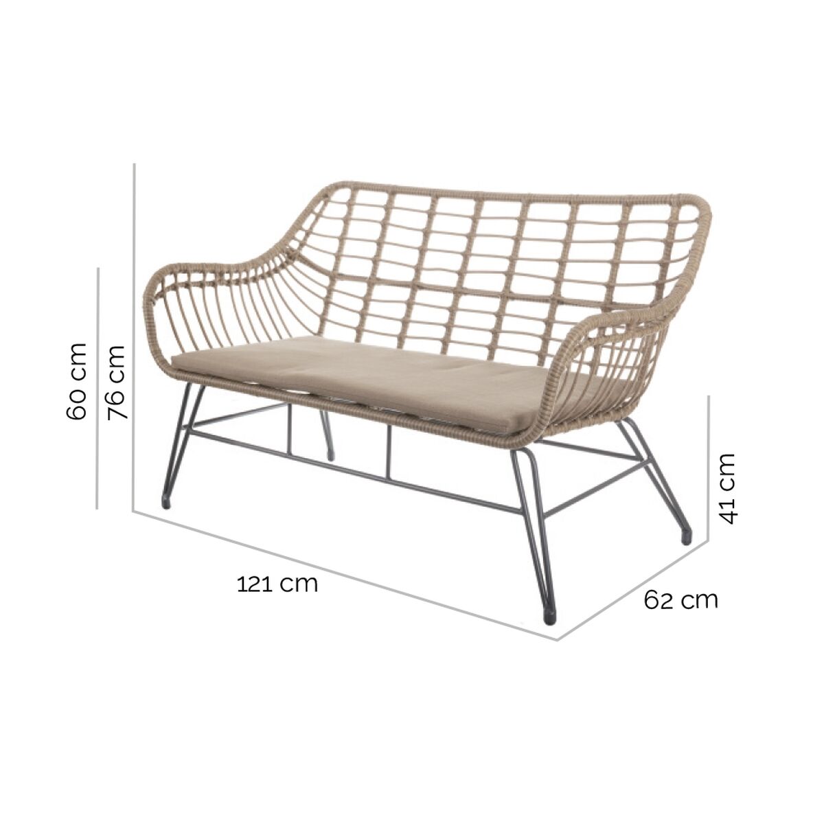 Havesofa Ariki 121 x 62 x 76 cm