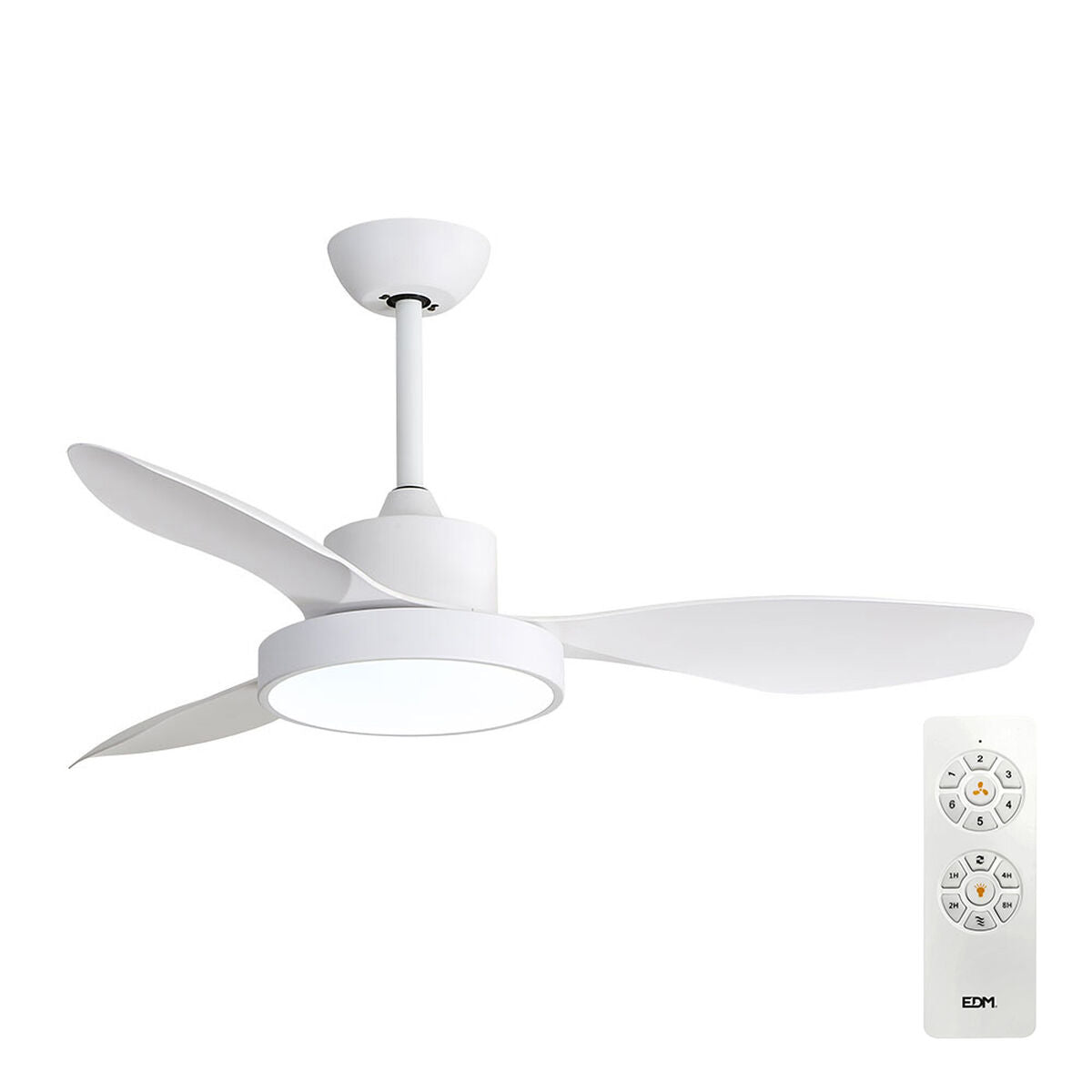 Ceiling Fan med Lys EDM 33817 Arctic White – 24 W, 38 W, 2160 Lm