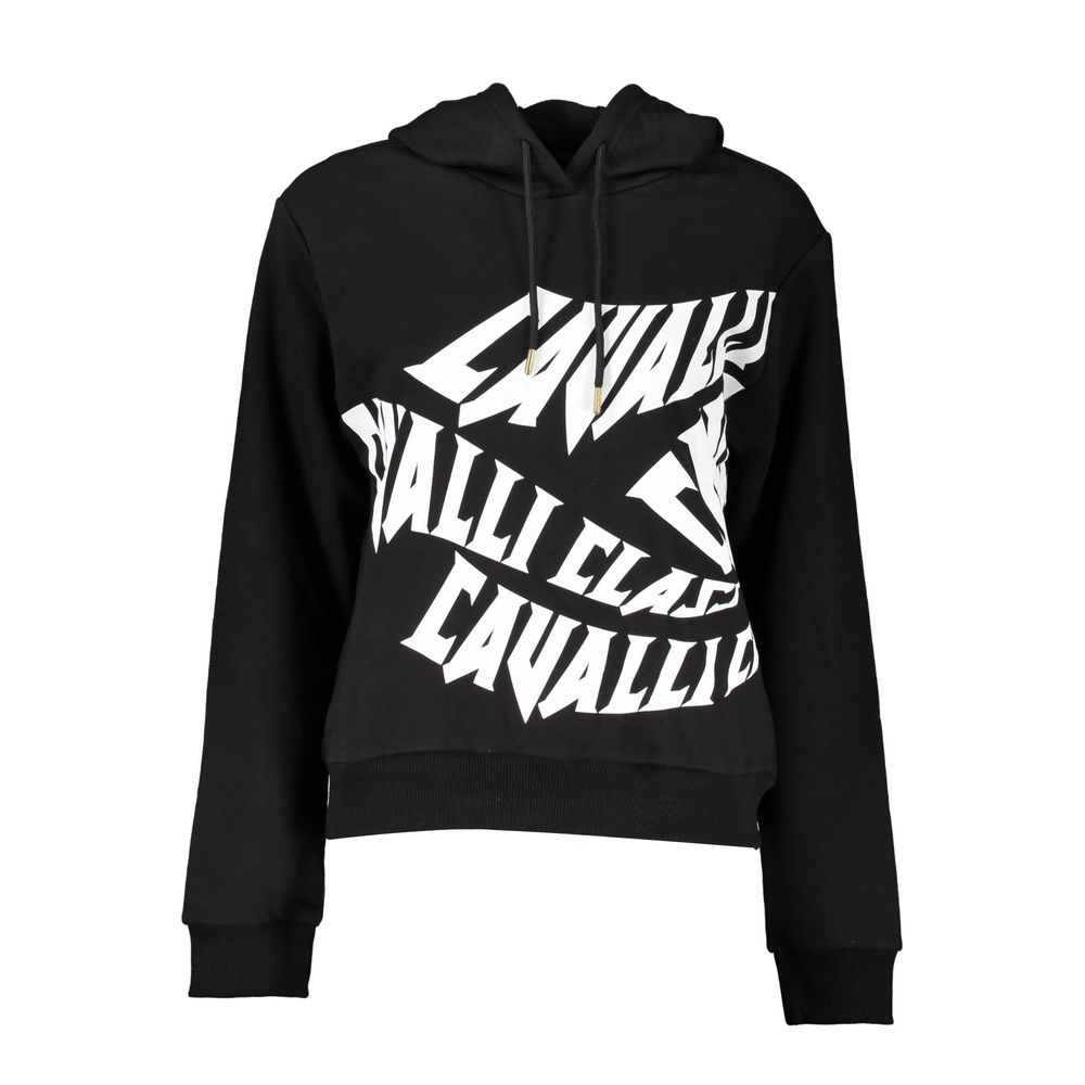 Black Cotton Women Sweatshirt