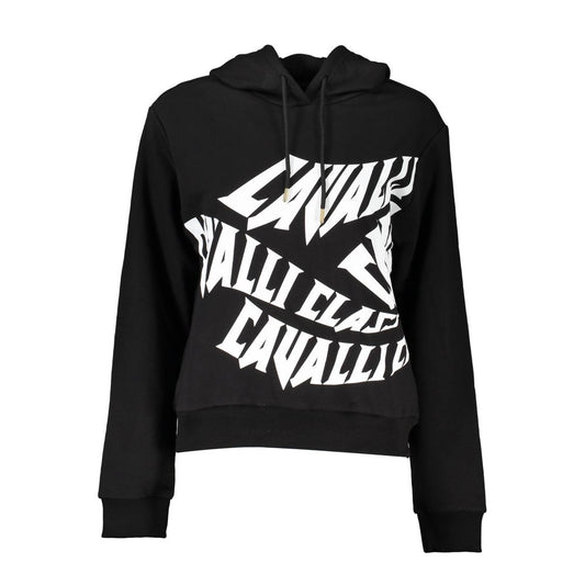 Black Cotton Women Sweatshirt