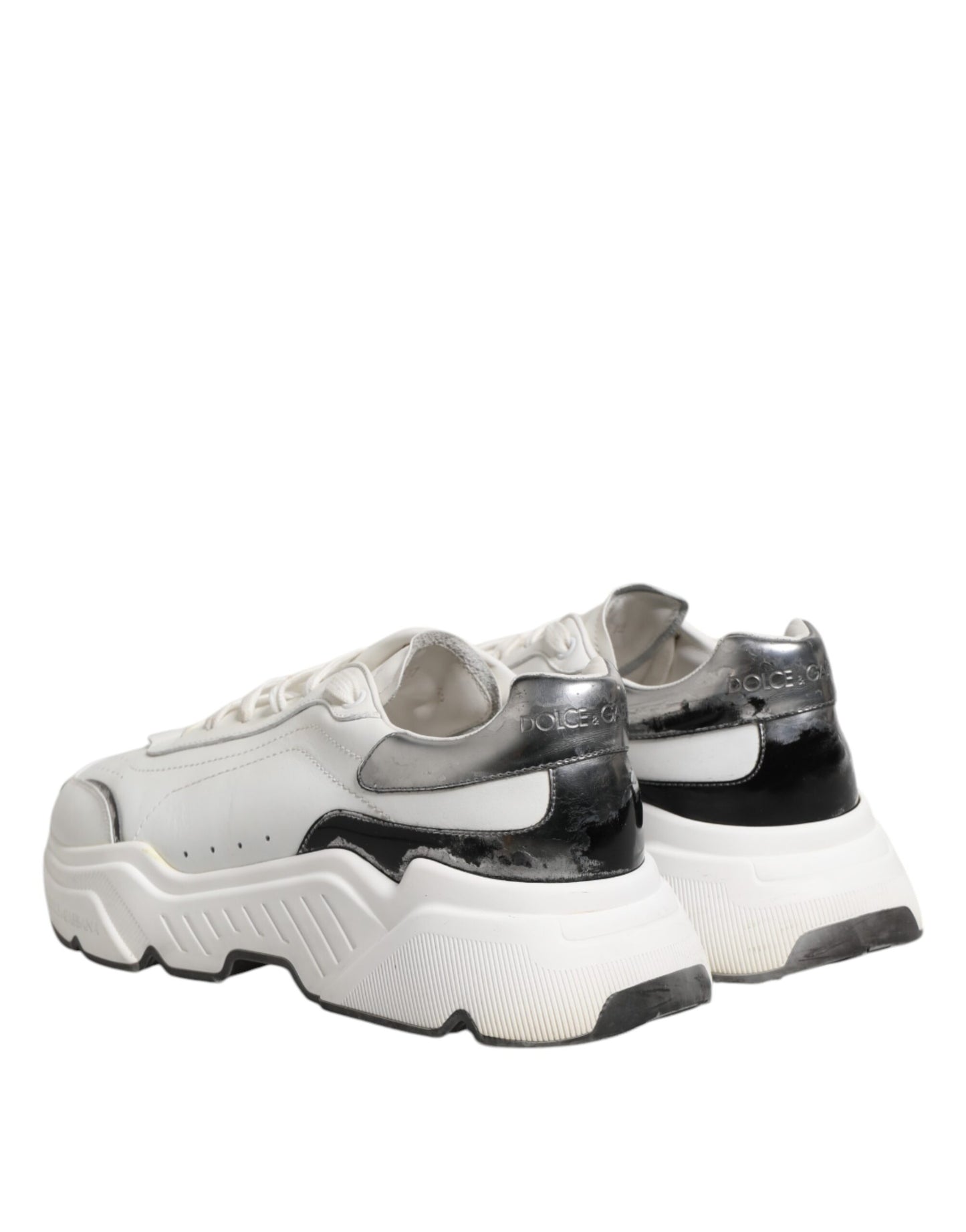 White Daymaster Leather Low Top Sneakers Shoes