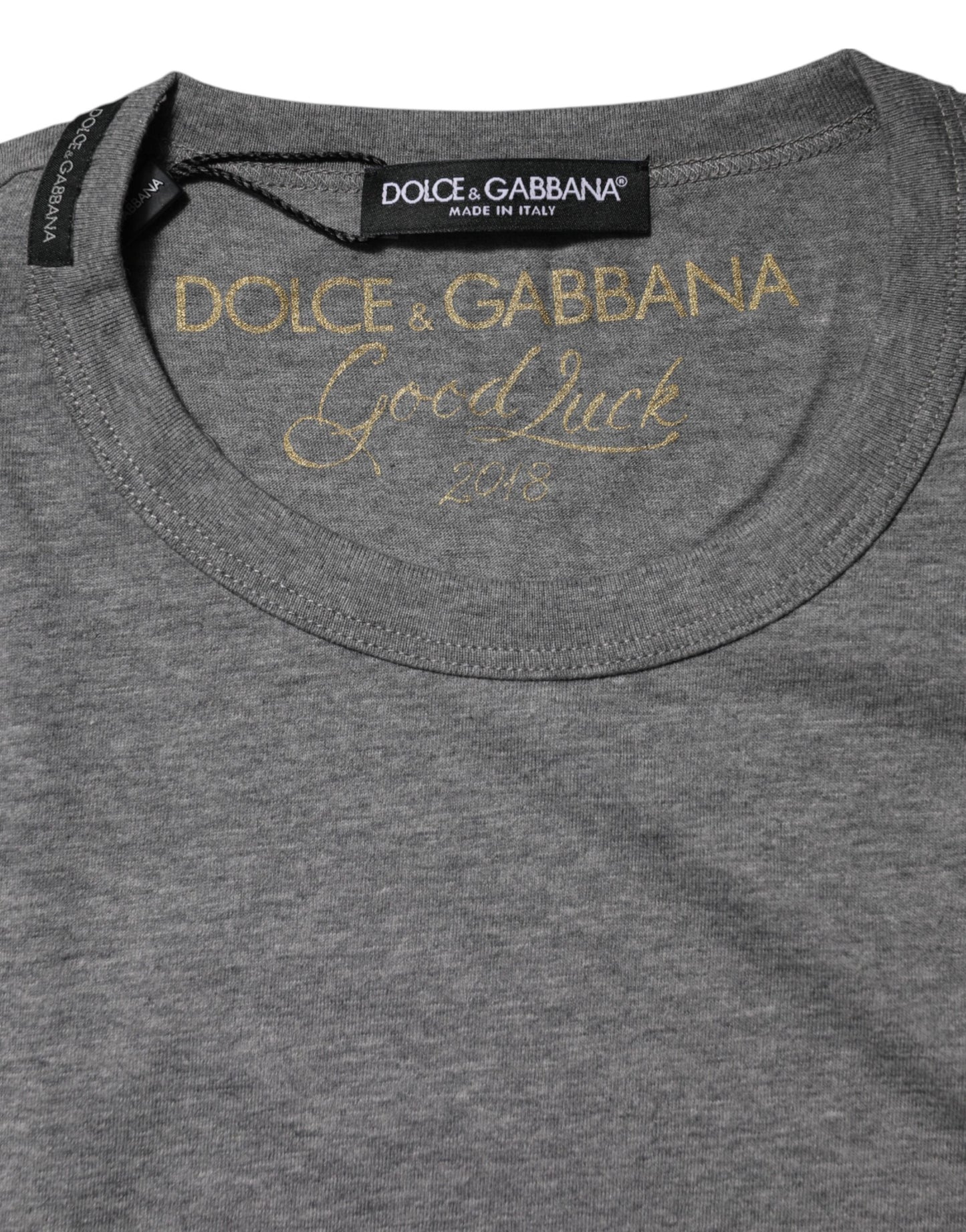 Gray Cotton Crew Neck Short Sleeves T-shirt
