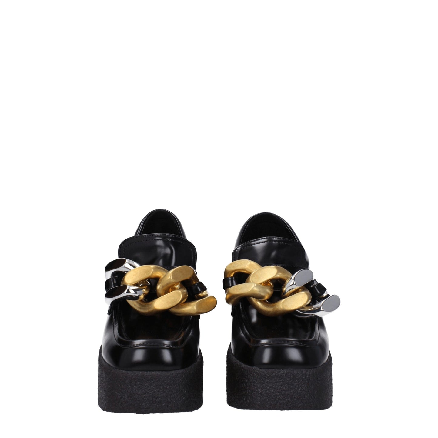 Black Leather Platform Loafers