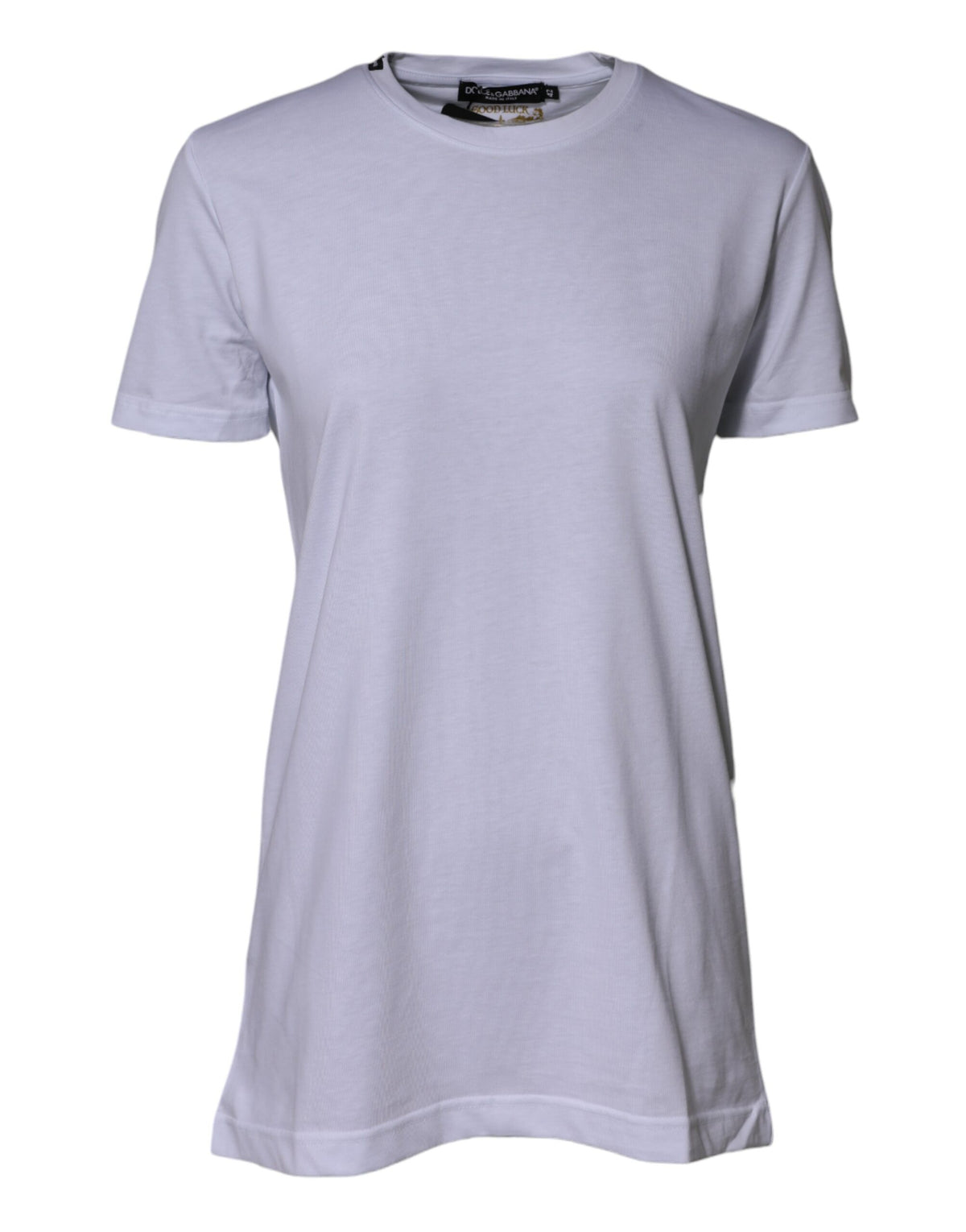 White Cotton Goodluck 2023 Crew Neck T-shirt