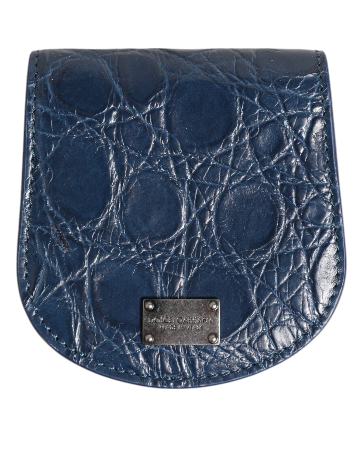 Blue Exotic Skin Coin Condom Case Holder Pocket Wallet