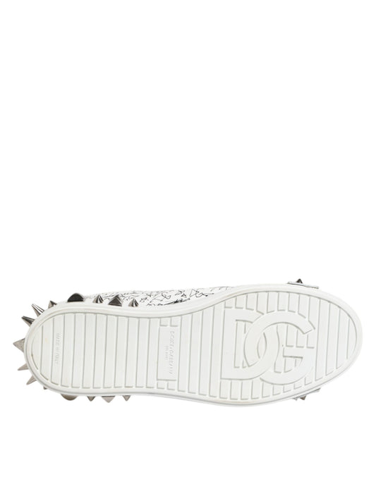 White Portofino Studded Men Sneakers Shoes