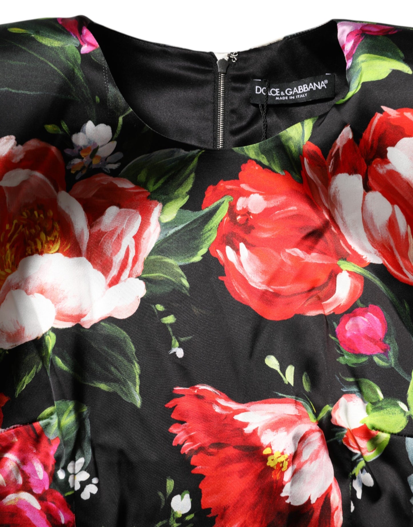 Black Floral Fiori Pittorici Bodycon Dress
