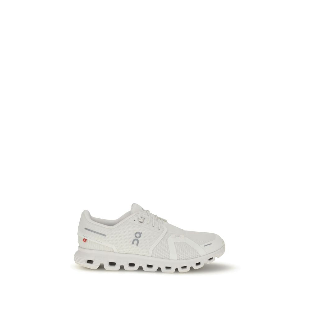 White Recycled Polyester Athletic Sneakers