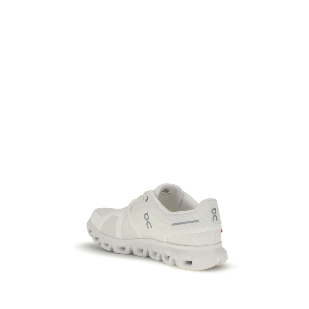 White Recycled Polyester Athletic Sneakers