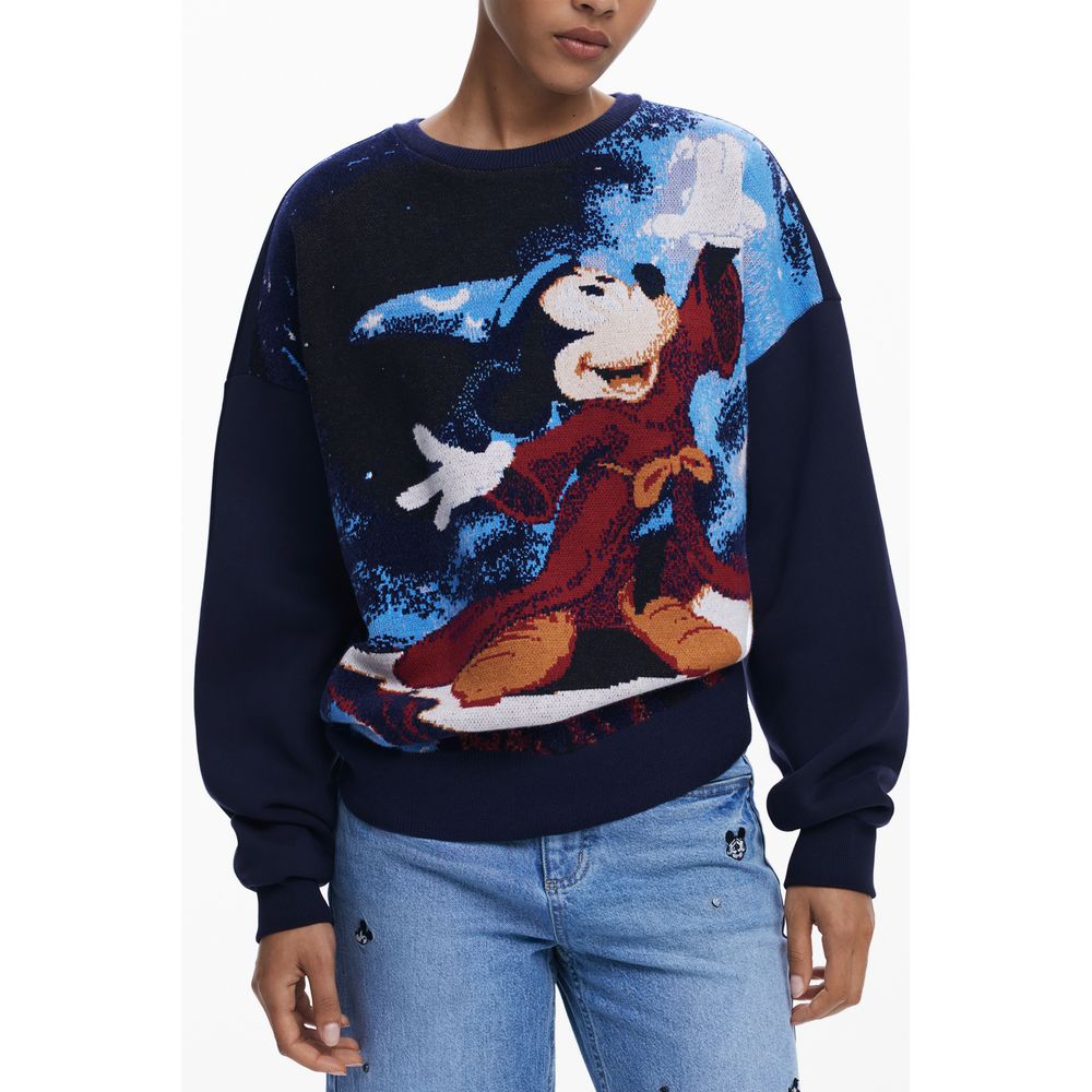 Blu Cotton Women Sweatshirt