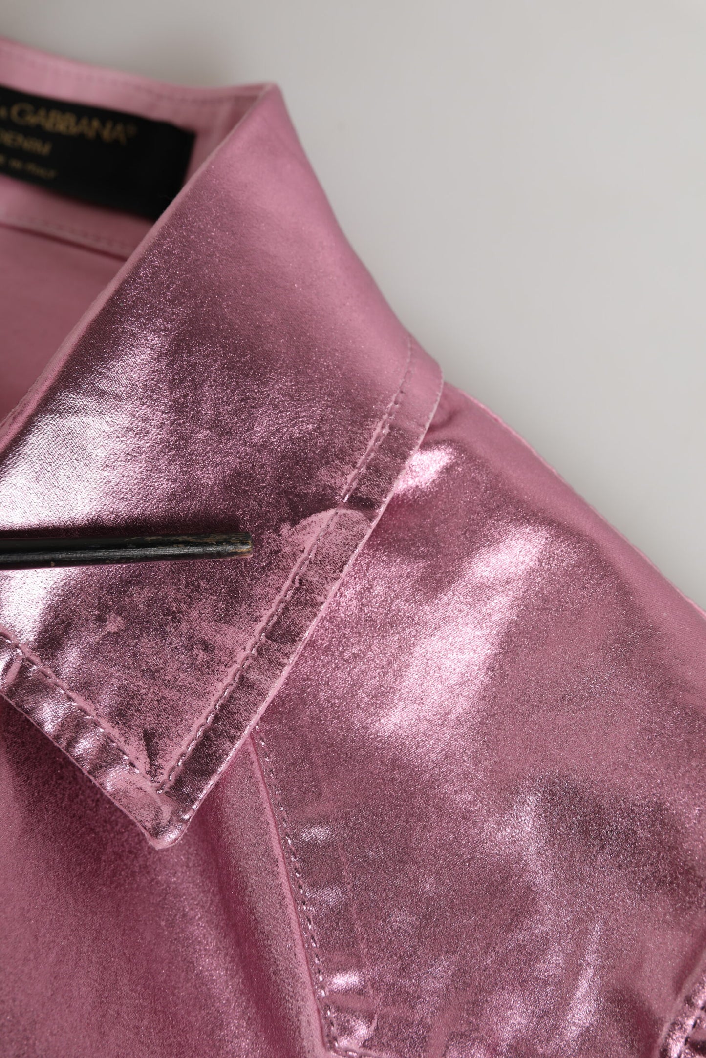 Pink Cotton Stretch Collared Cropped Jacket