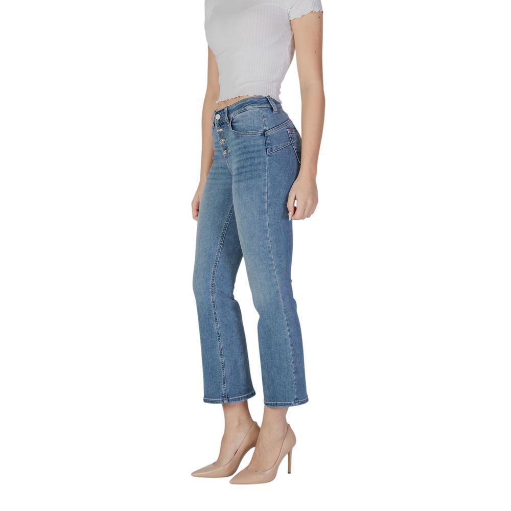 Blue Cotton Bootcut Jeans