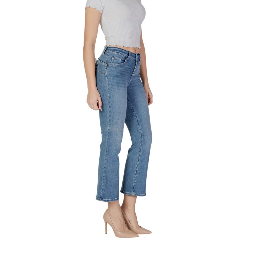 Blue Cotton Bootcut Jeans