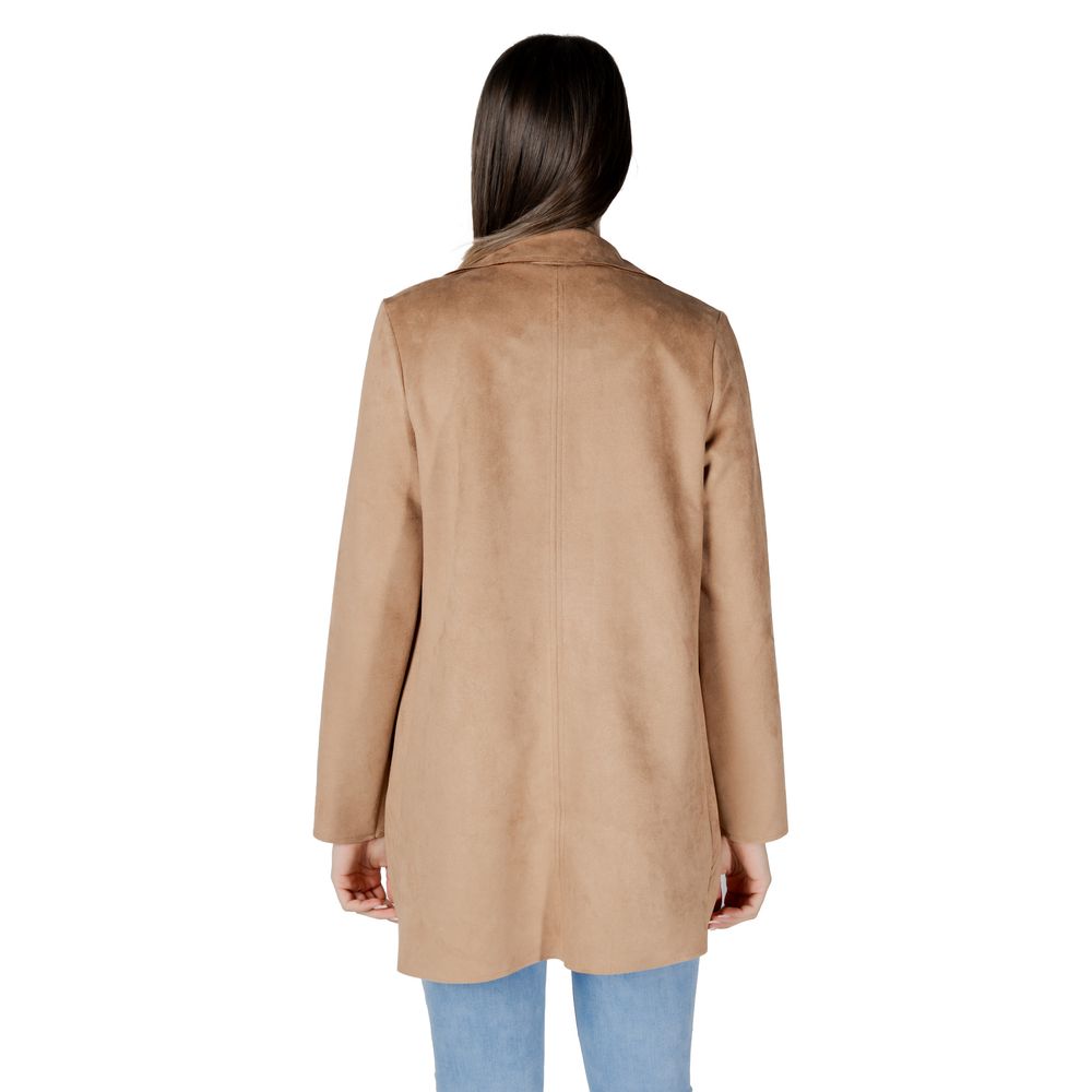 Beige Polyester Trench Coat