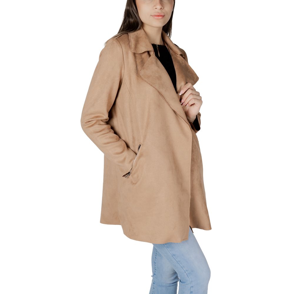 Beige Polyester Trench Coat