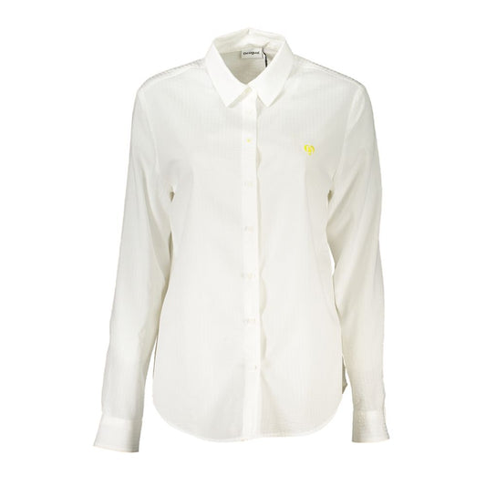 White Viscose Women Shirt