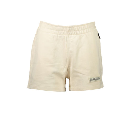 Beige Cotton Women Jogger Pant
