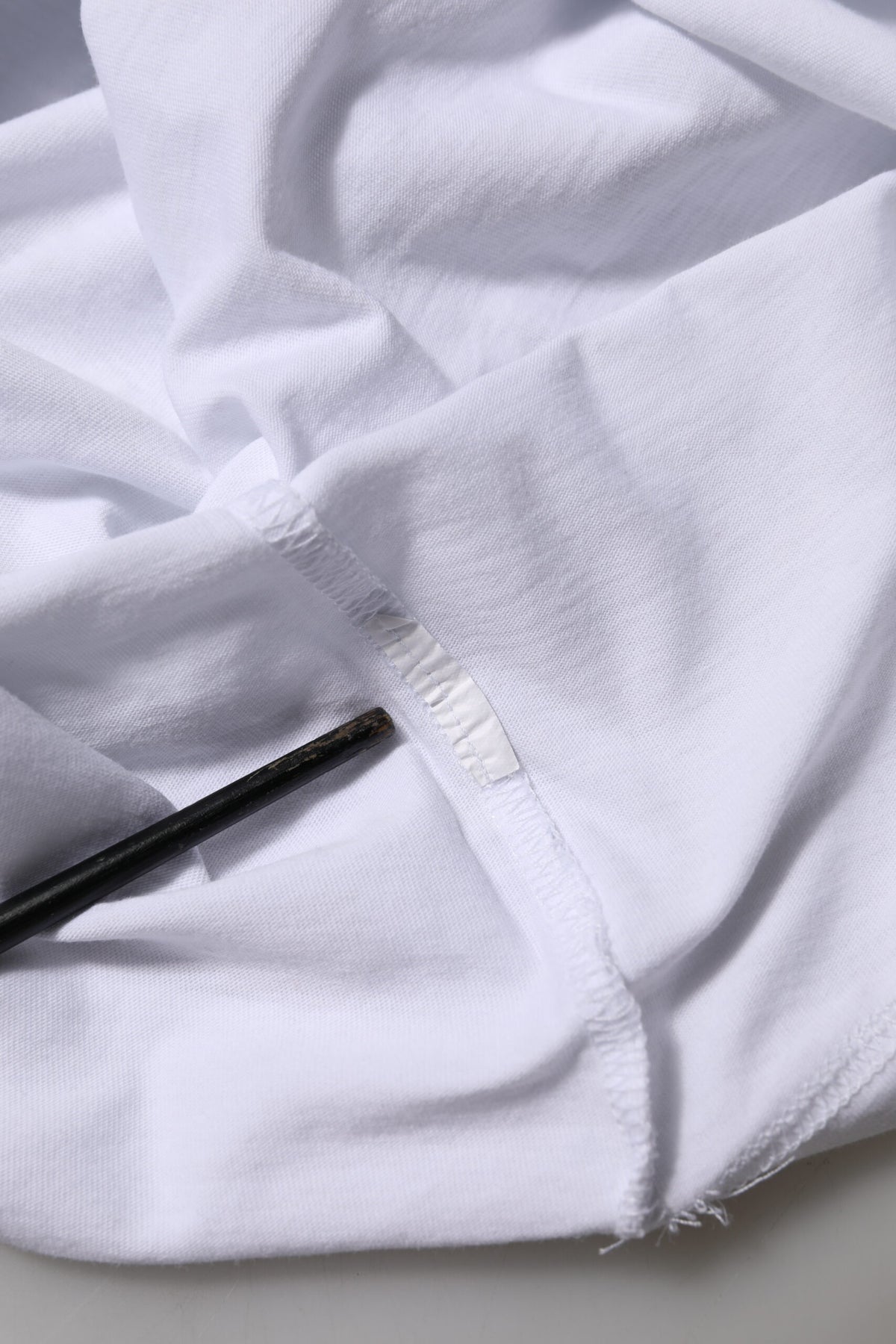 White Cotton V-Neck Short Sleeves T-Shirt