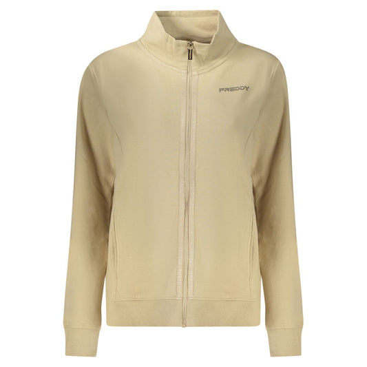 Beige Cotton Women Sweatshirt