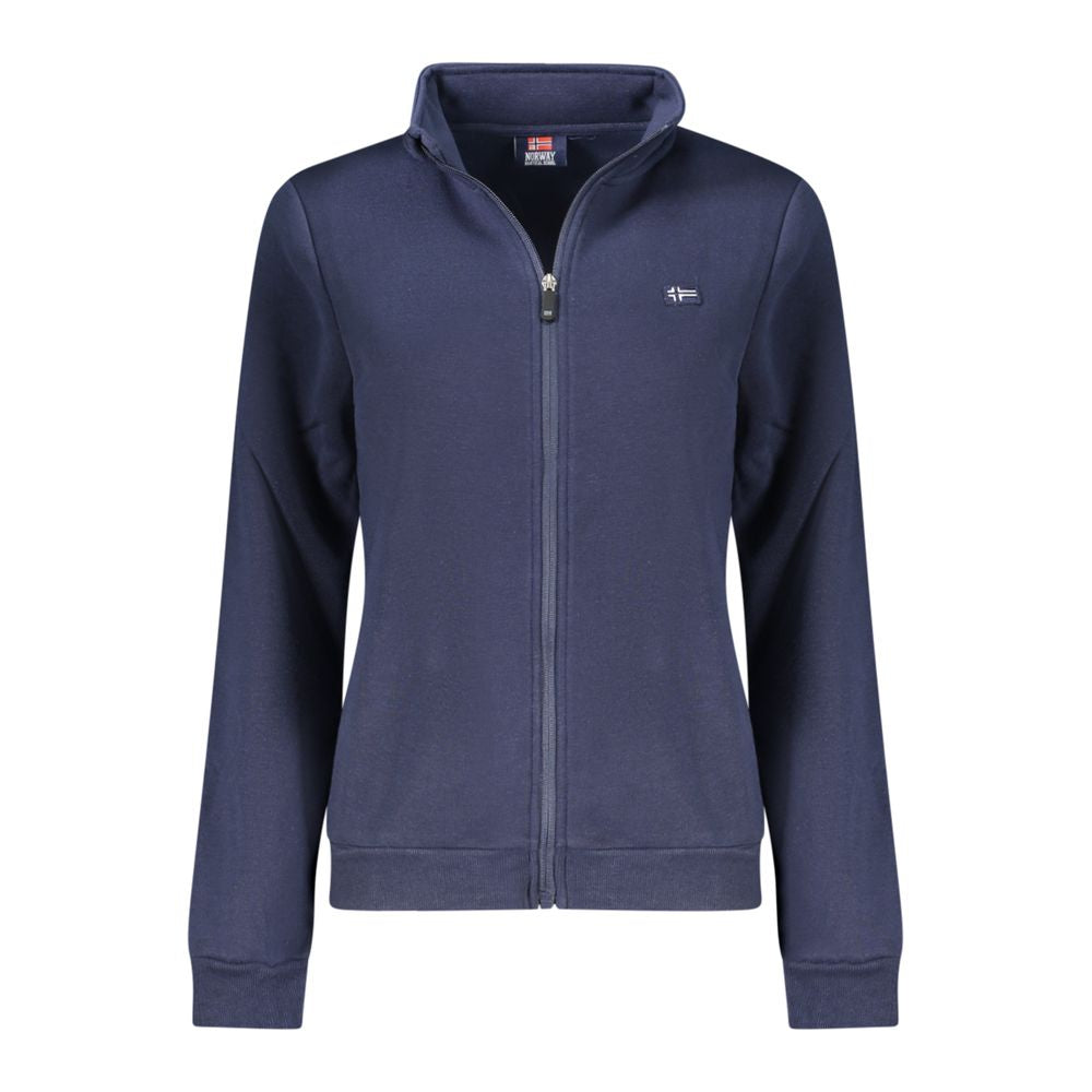 Blue Cotton Women Sweatshirt