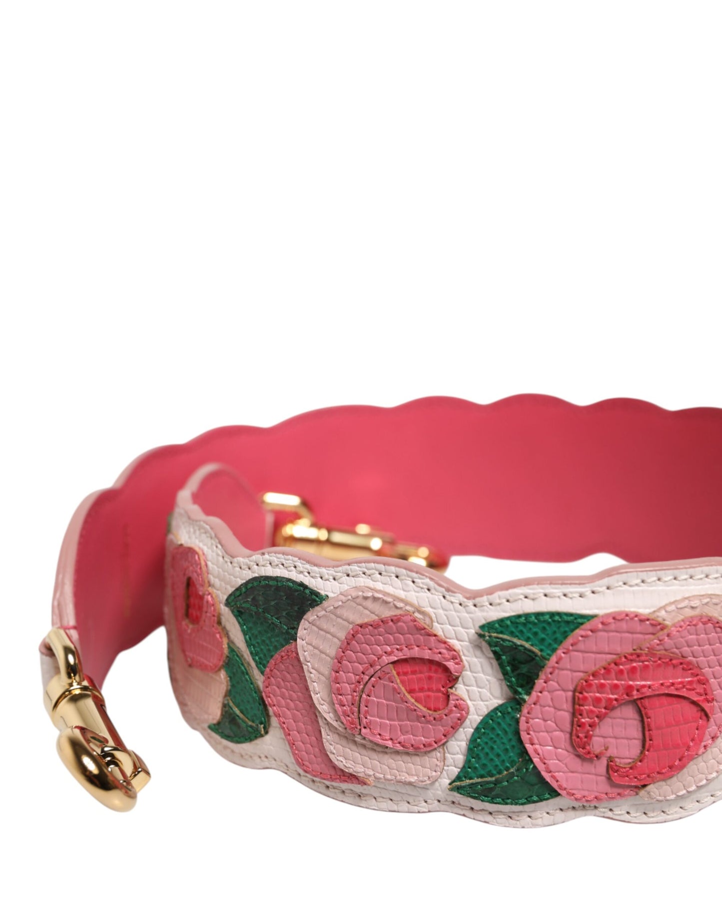 Strap White Floral Calf Leather Bag Accessory Shoulder
