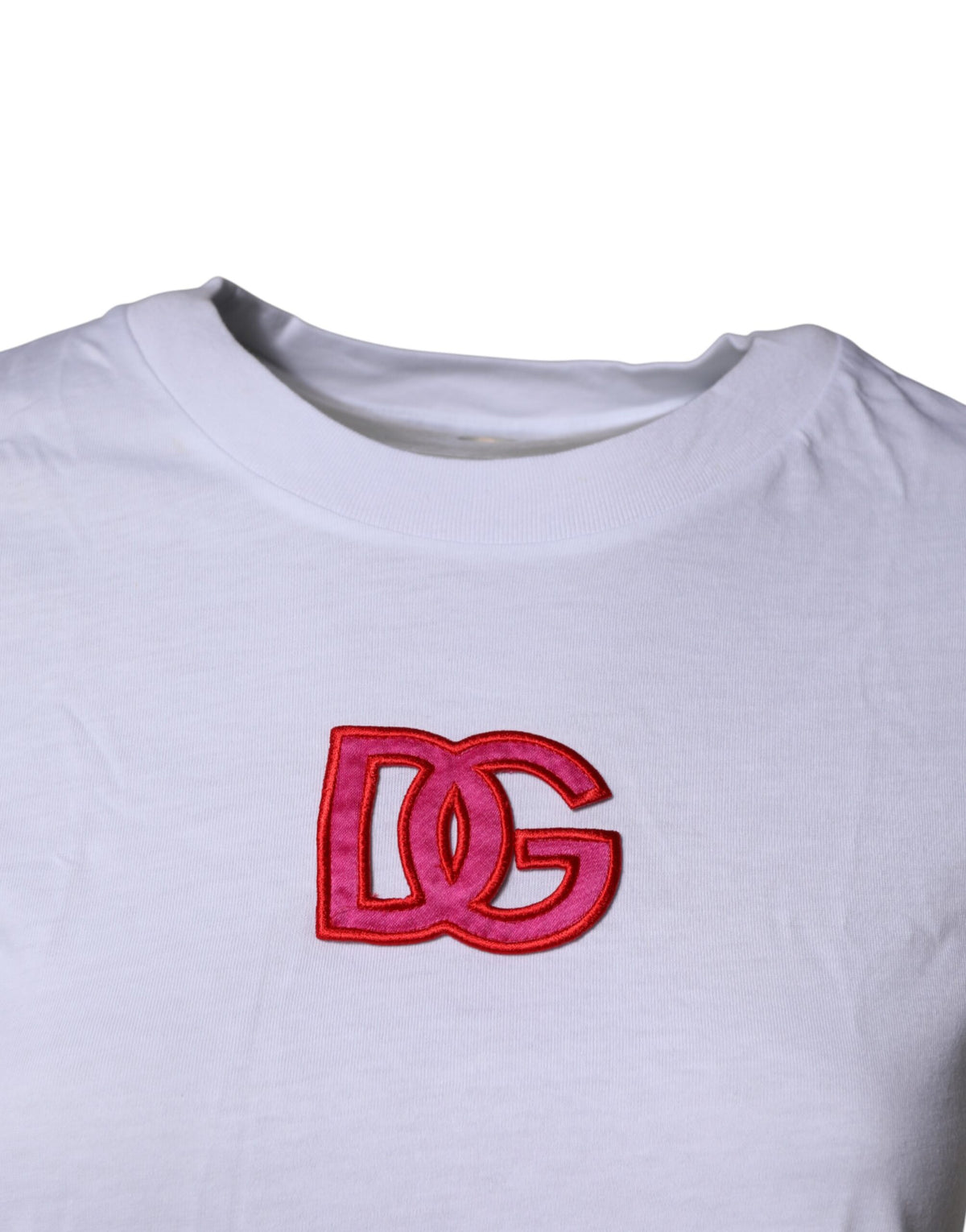 White DG Logo Crew Neck Short Sleeves T-shirt