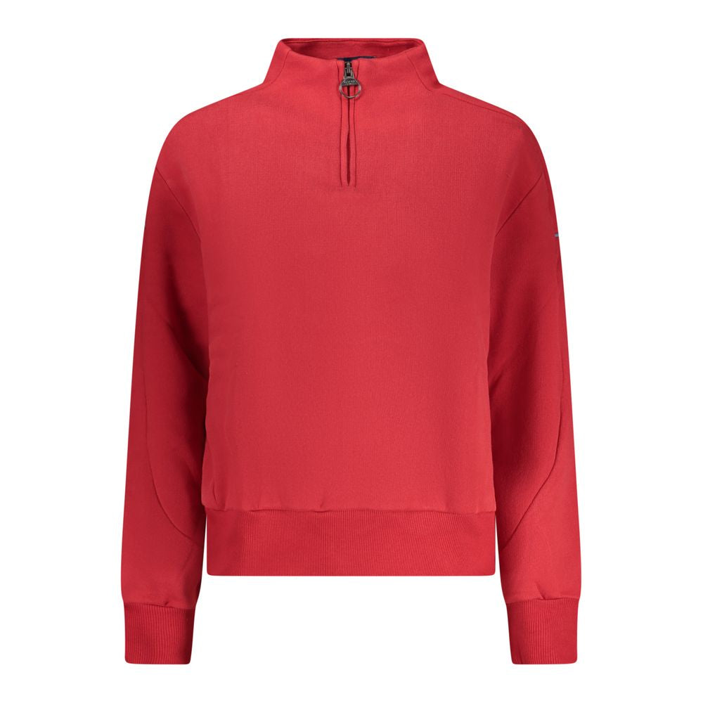 Red Cotton Women Sweatshirt