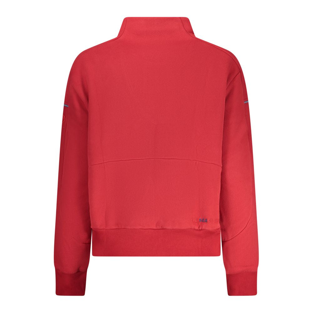 Red Cotton Women Sweatshirt