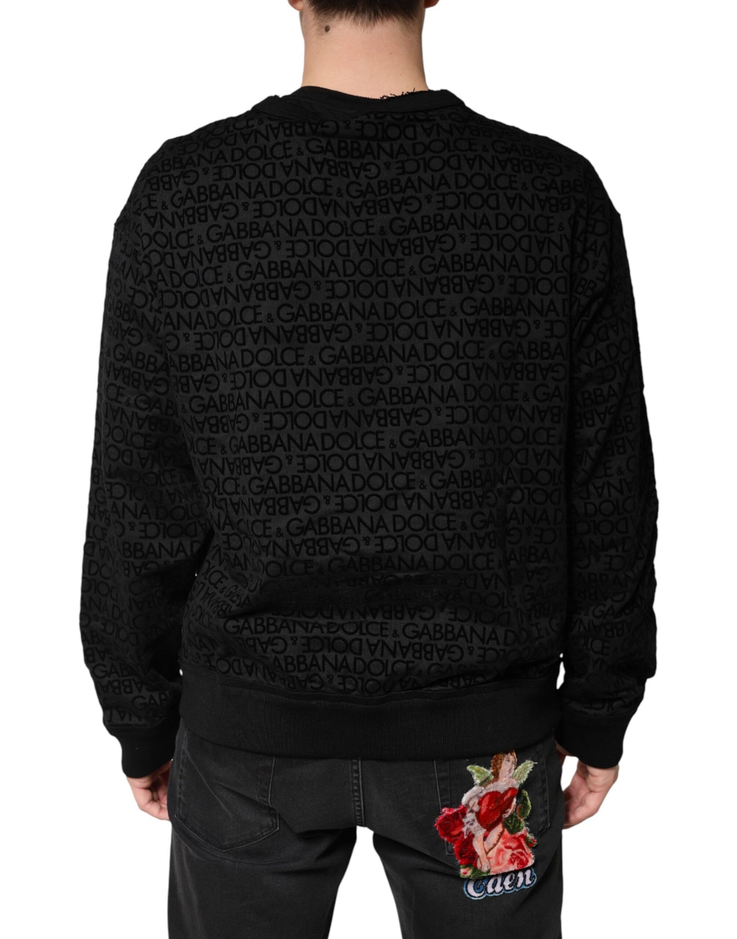Black Monogram Crew Neck Sweatshirt Sweater