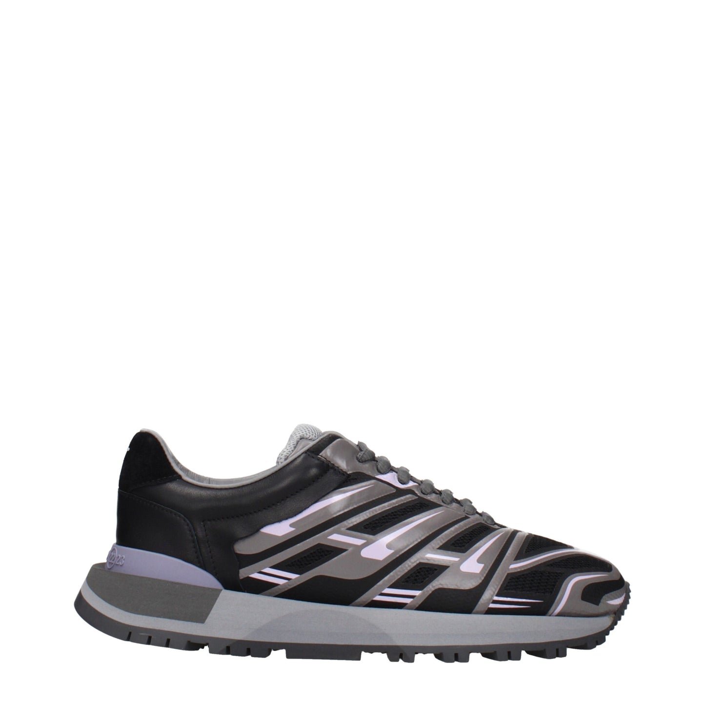 Black Fabric Athletic Sneakers