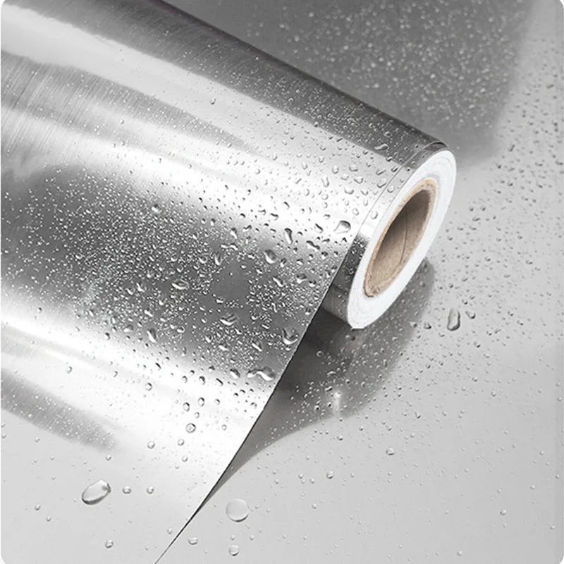 40cm fireproof and waterproof brushed silver wallpaper, modern