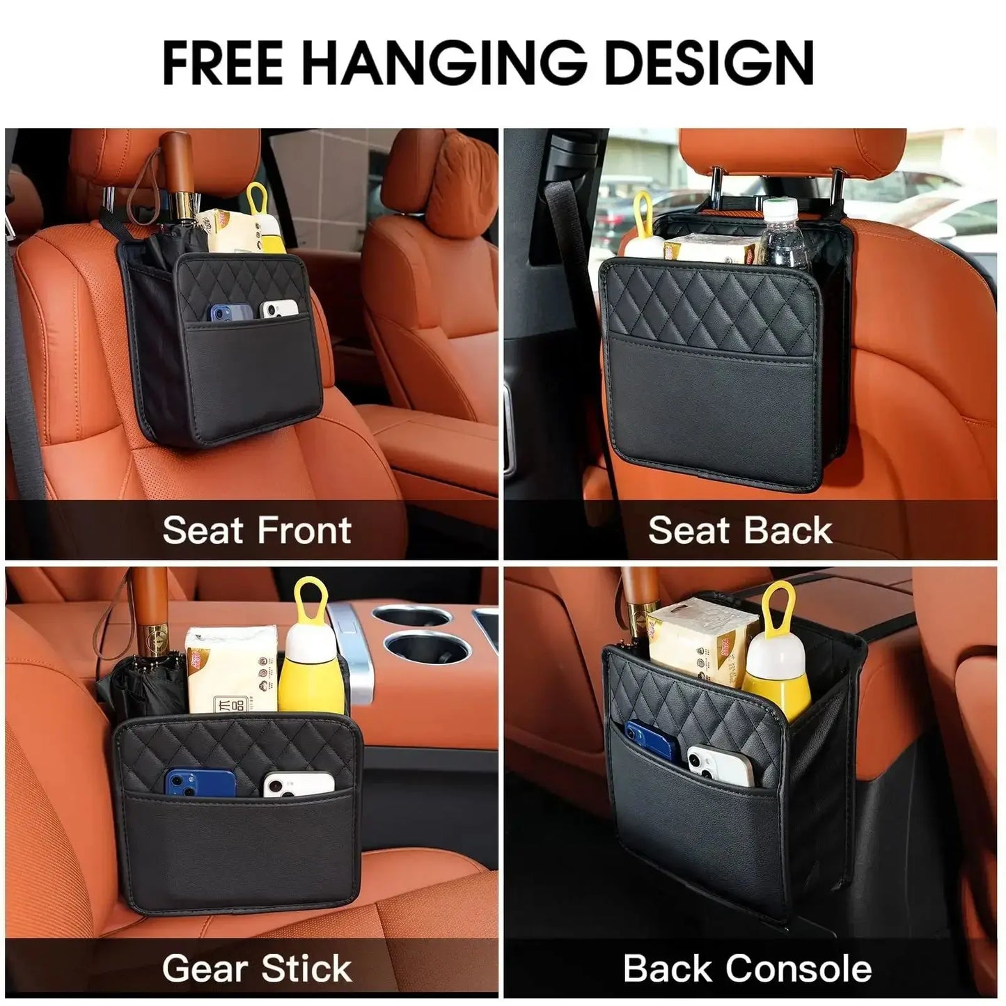 Multi-Function Car Seat Back Organizer | Portable Foldable Design with