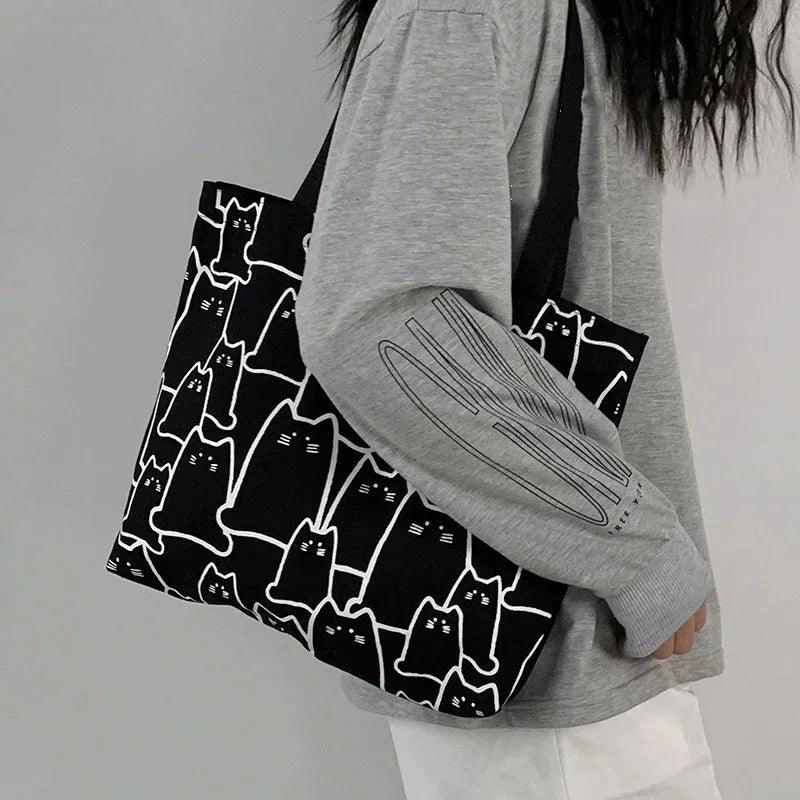 Katte-shopper i canvas