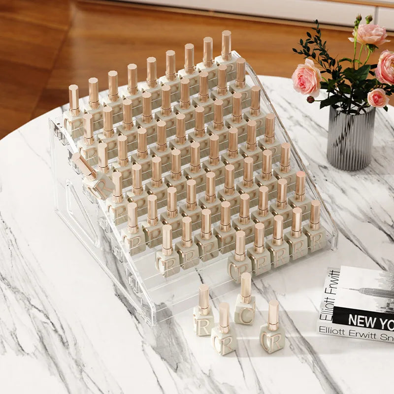 3/4/5/6/7 Layers Acrylic Nail Polish Display Rack Transparent Cosmetic