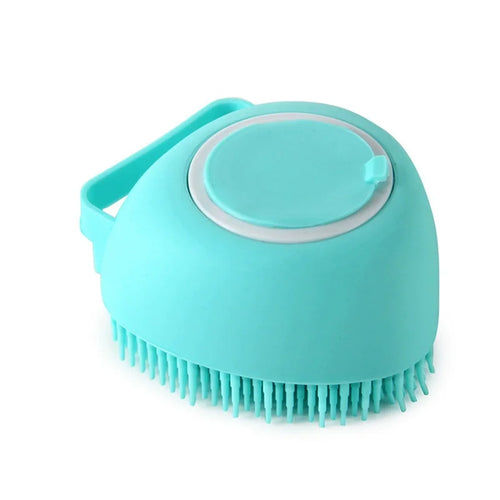 Silikone-badebørste med shampoobeholder