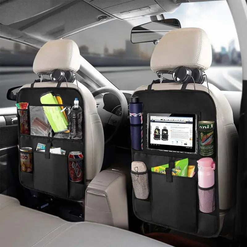 Car Backseat Organizer with Touch Screen Tablet Holder Auto Storage