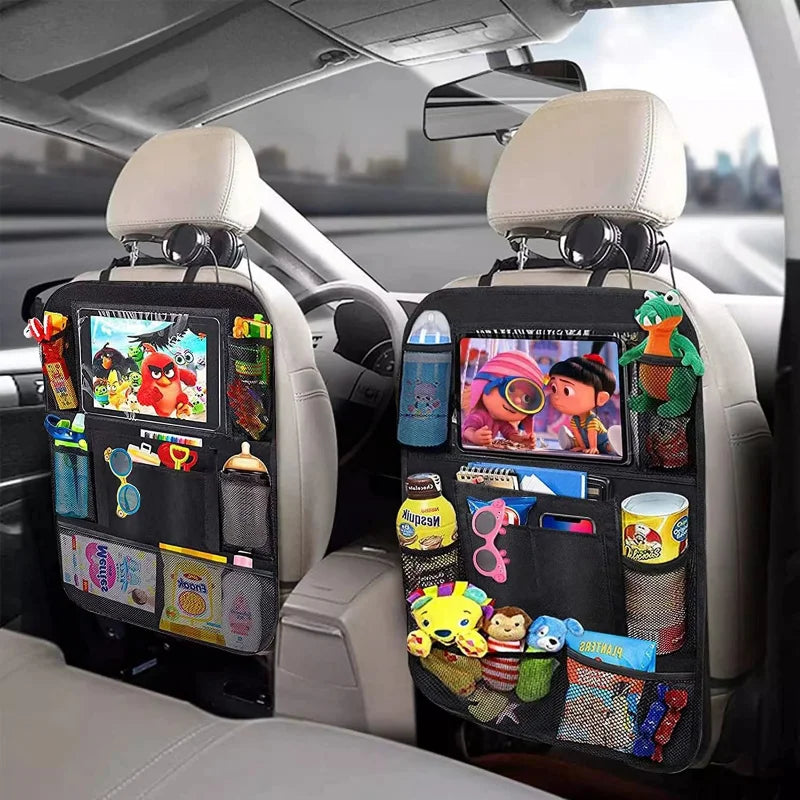 Car Backseat Organizer with Touch Screen Tablet Holder Auto Storage