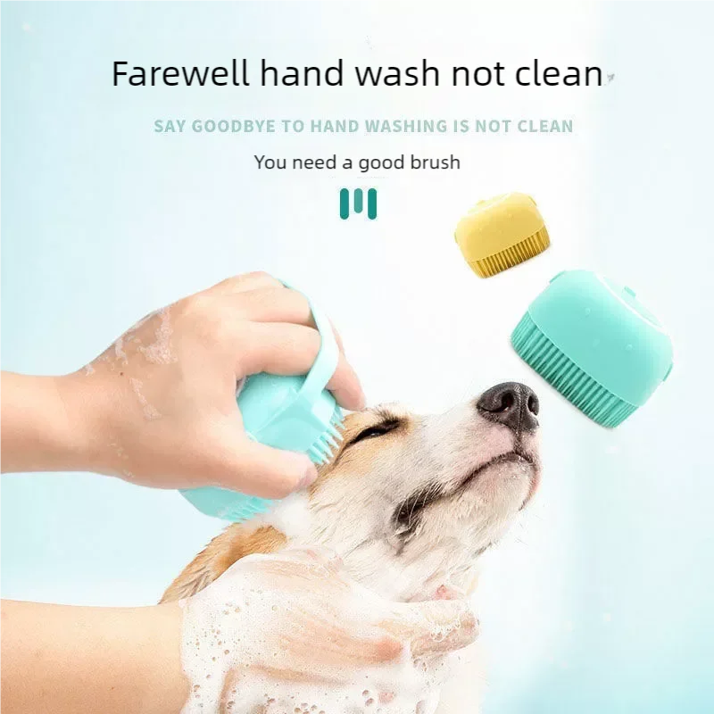Silikone-badebørste med shampoobeholder