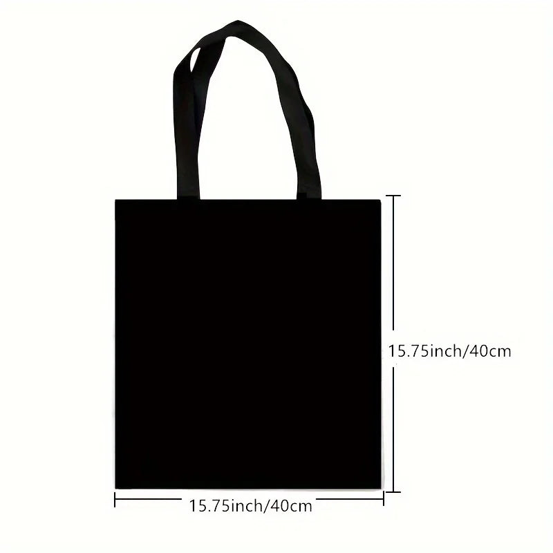 Sort kat tote bag i retroprint