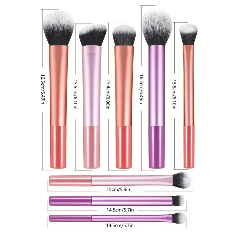8pcs Makeup Brush Kit Soft Synthetic Hair Make Up Brushes Foundation