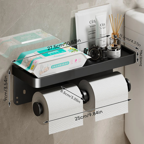 Toilet Paper Holder Wall-Mounted Aluminum Alloy Toilet Paper Holder