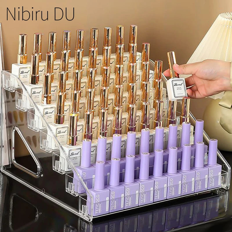 3/4/5/6/7 Layers Acrylic Nail Polish Display Rack Transparent Cosmetic