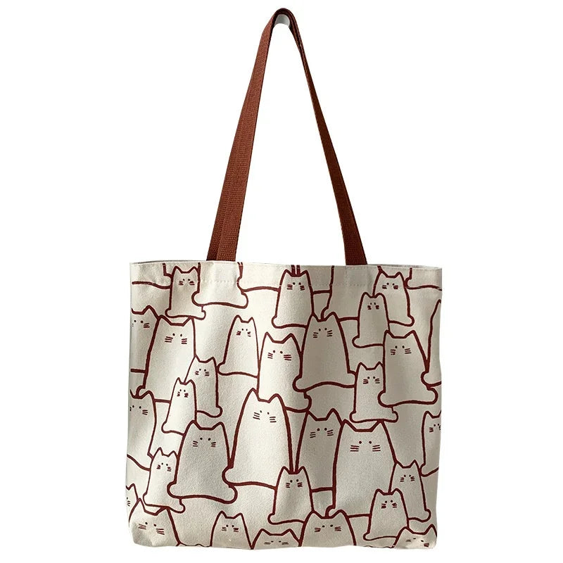 Katte-shopper i canvas