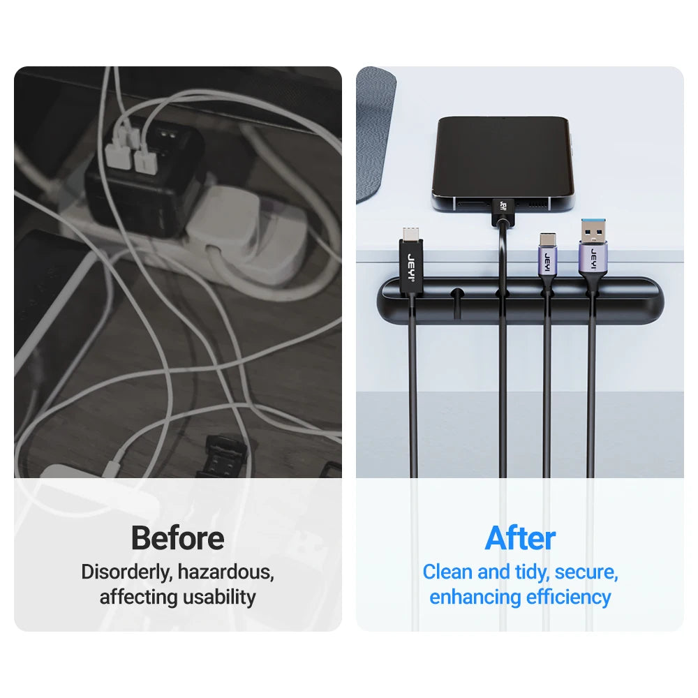 Adhesive Cable Holder Clips Cord Management Wire Organizer for Desktop