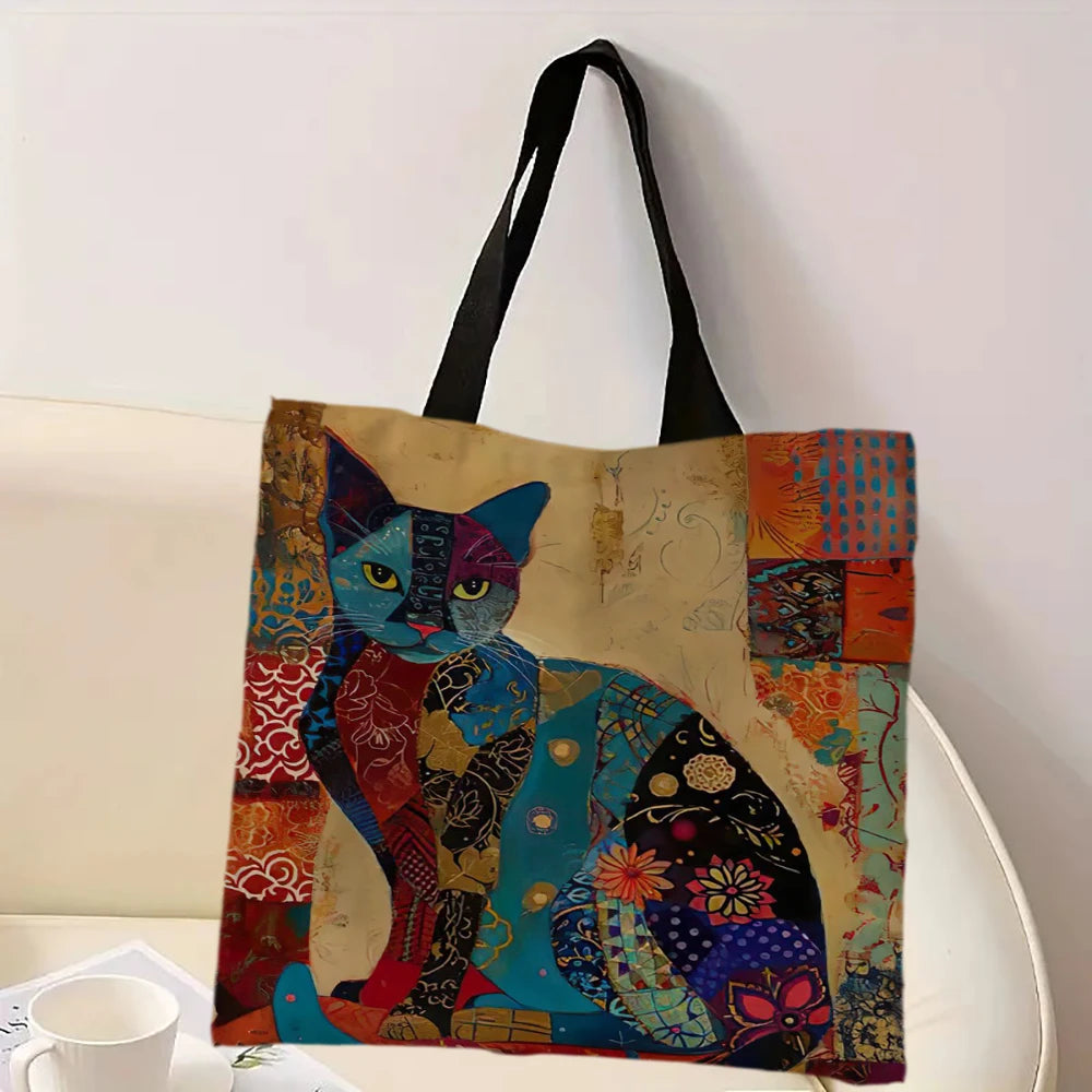 Retro blomster-tote med katte