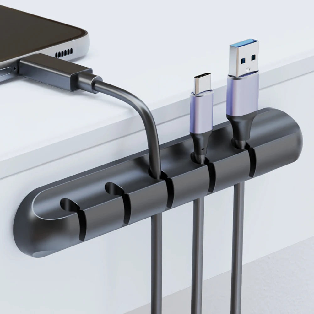 Adhesive Cable Holder Clips Cord Management Wire Organizer for Desktop